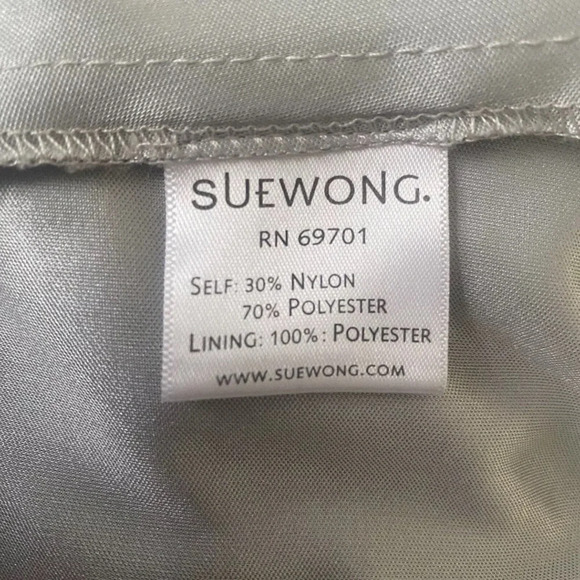 Sue Wong Platinum Beaded Long Formal Dress Gown Womens Size 4 - Picture 8 of 10